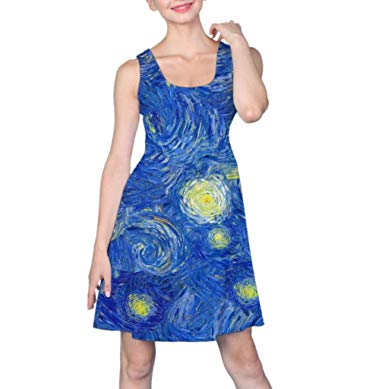 Women's Van Gogh Style Sleeveless Dress – chicific