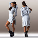 Casual Hoodie Tops Long Sleeve Hooded Mini Dress