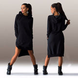 Casual Hoodie Tops Long Sleeve Hooded Mini Dress