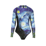 Long Sleeve One Piece Swimsuit with Starry Night