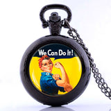 We Can Do It Pocket Watch Necklace