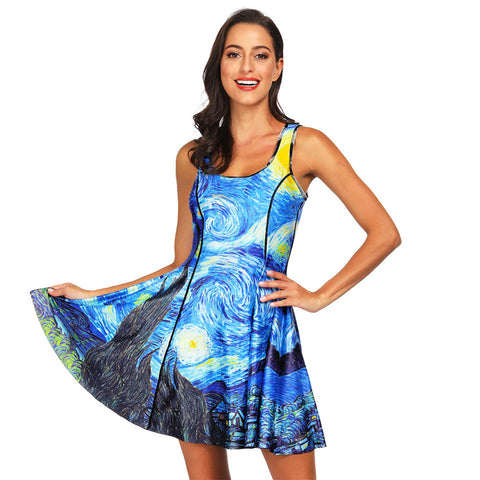 Van Gogh Starry Night Tunic Beach Dress chicific Van Gogh Starry Night Tunic Beach Dress chicific