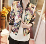 Casaco de manga comprida estampado floral jaqueta casual