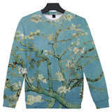 Women/Men Casual Long Sleeve Sweatshirt 3D Printed Van Gogh Graphic
