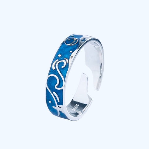 Sterling Silver Vincent van Gogh Starry Night Ring