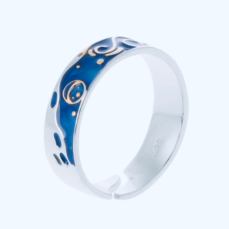Sterling Silver Vincent van Gogh Starry Night Ring – chicific
