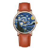 Gold Case Starry Night Wrist Watches