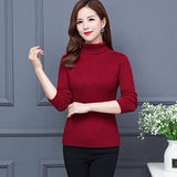 Long Sleeve High Neck Knitted  Slim Sweaters